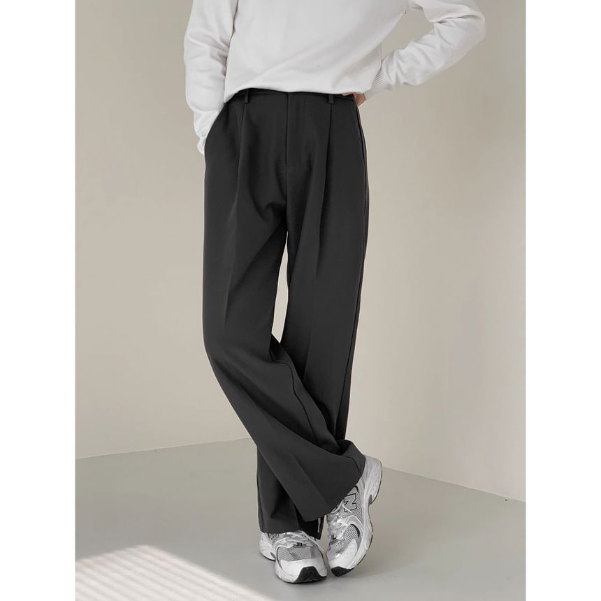 Capbrew - Hoge taille effen wijde broek