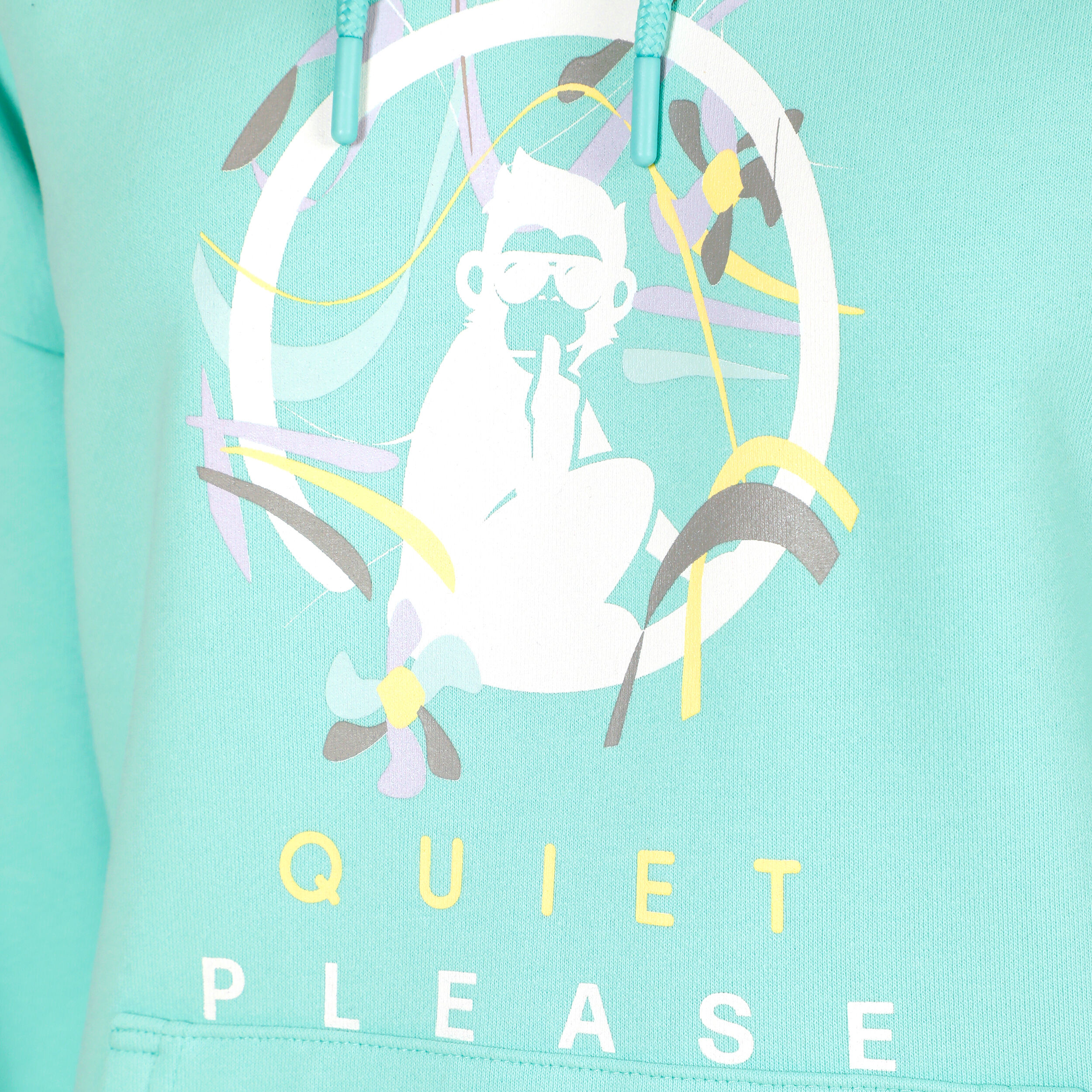 Quiet Please Wild Sketchy Sweat À Capuche Femmes - Turquoise , Multicouleur