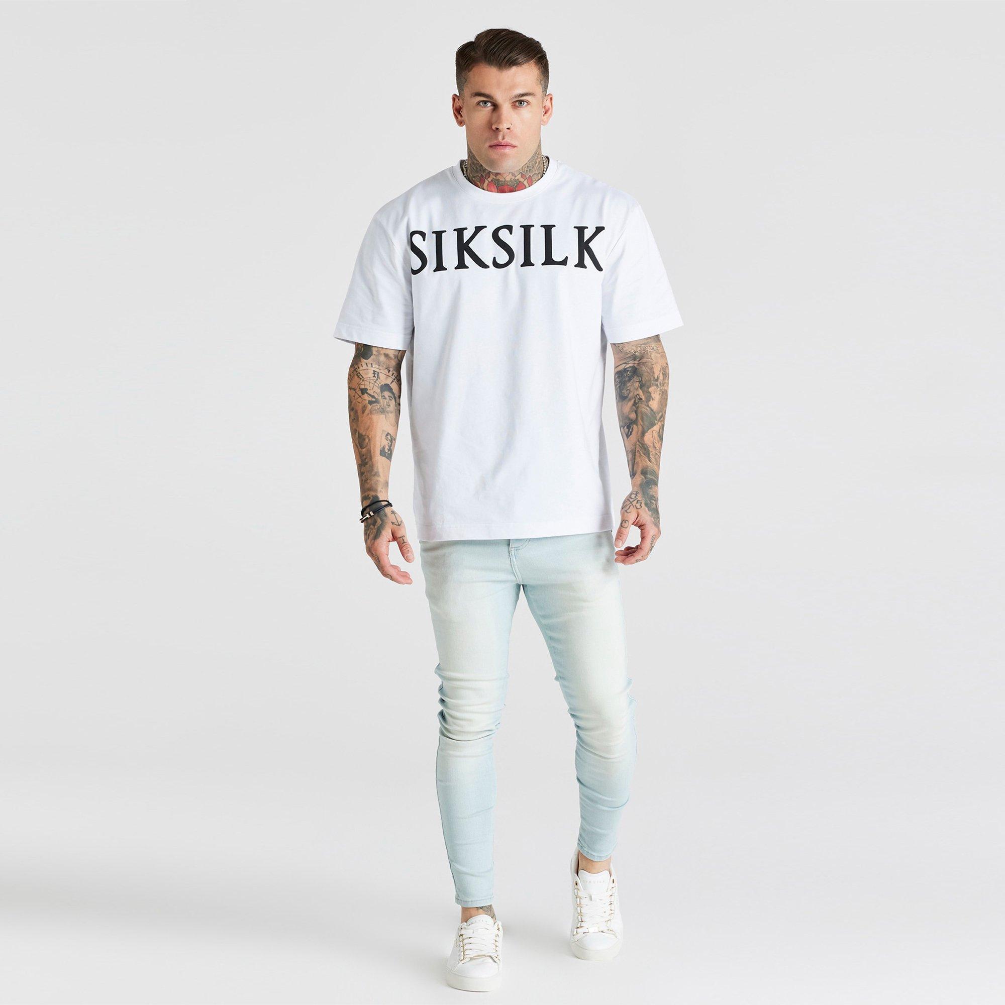 SikSilk Distressed Skinny Jeans Mens