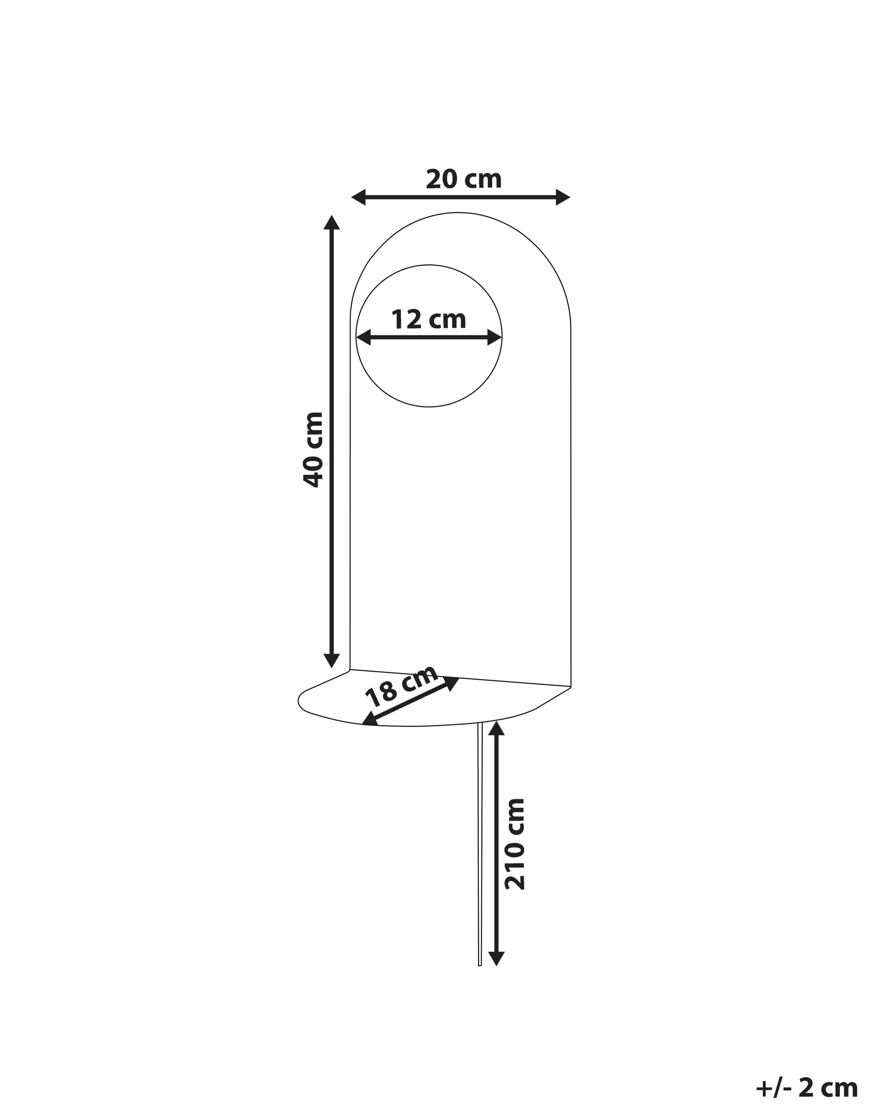 Wandlamp MAPI met plank Metaal Grafietgrijs