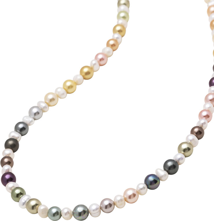 Nialaya Mini Pastel Pearl Necklace Multi