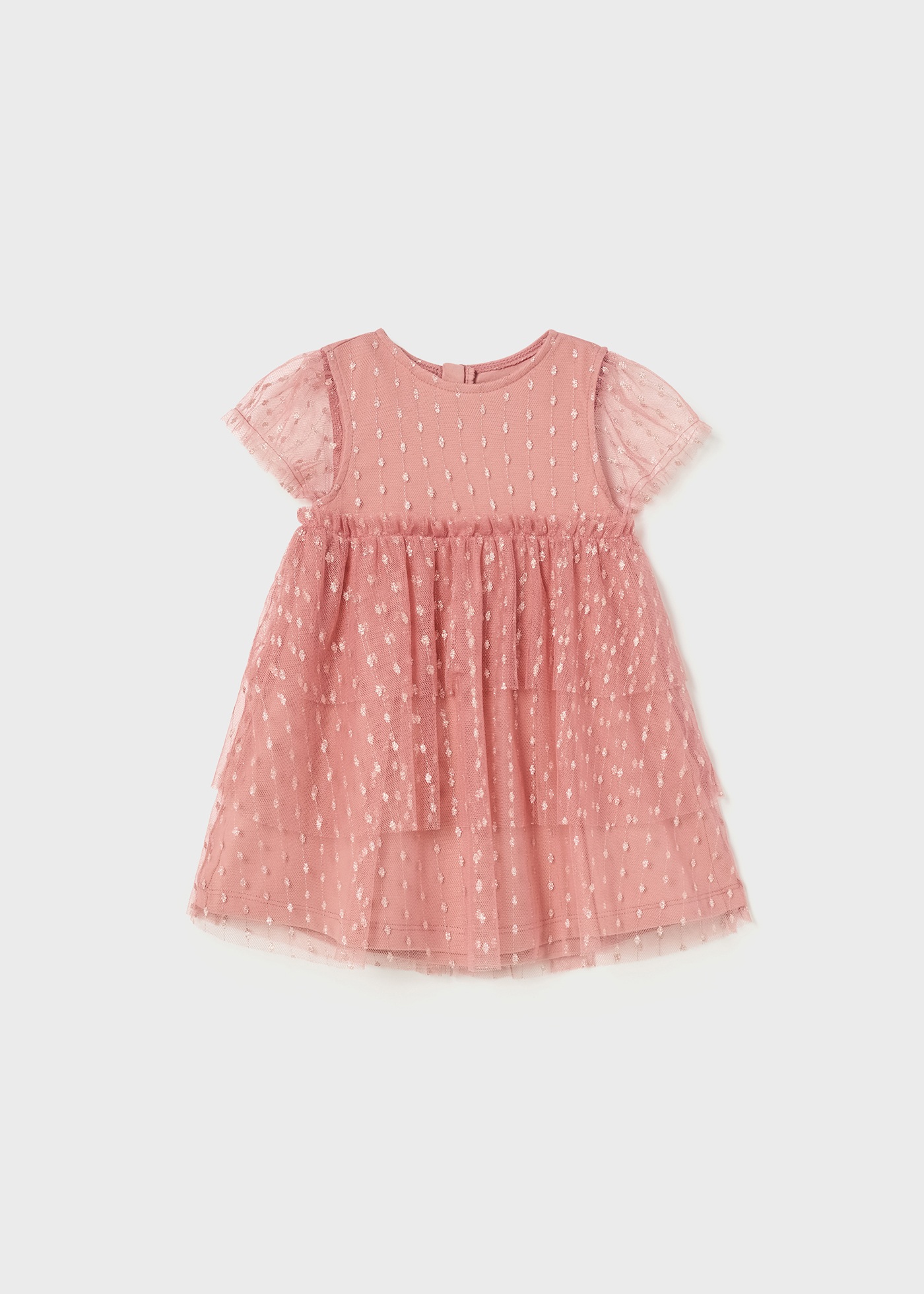 Vestido de bebê com babados de tule