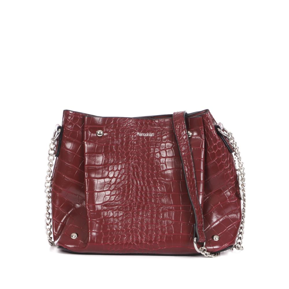 Manoukian Sac à main Prune croco Femme Manoukian Shilo
