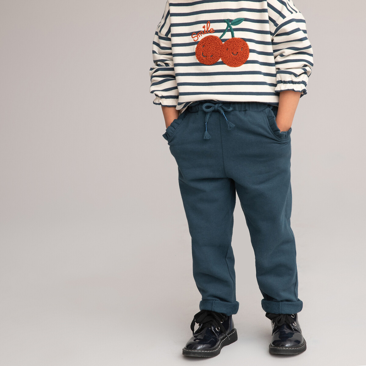 COLEÇÕES LA REDOUTE<br>Calça de moletom Smoketon com detalhes em babados
