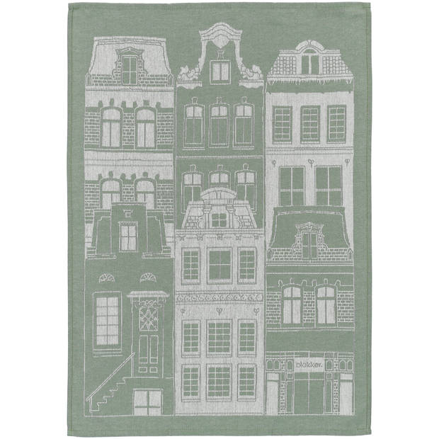 Blokker Theedoek Huisjes - Groen
