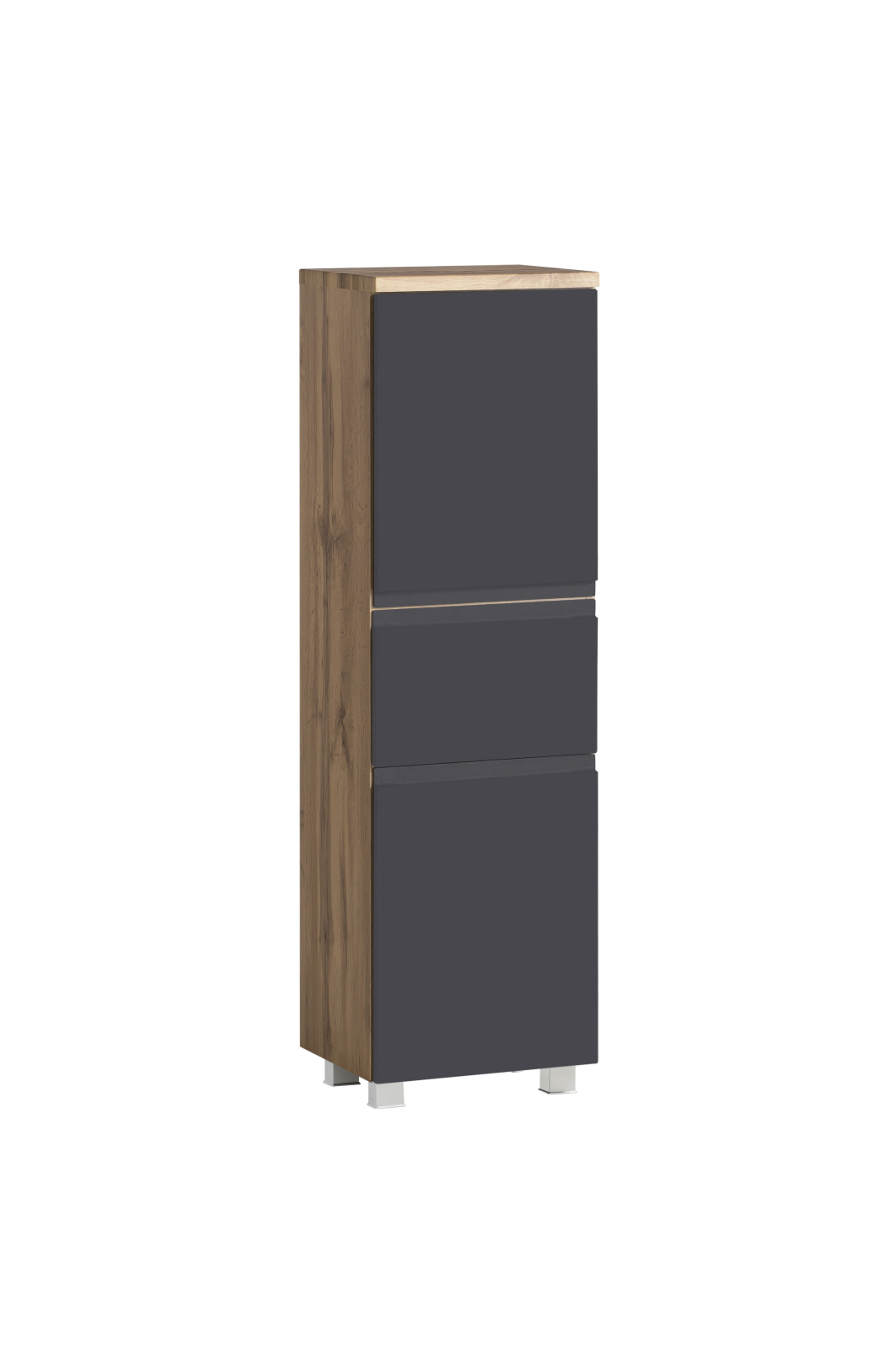 Midischrank - Wotaneiche - grau matt - 40 cm