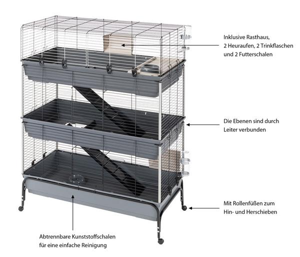 ferplast Nagerheim Rabbit 120 Tris, grau, ca.