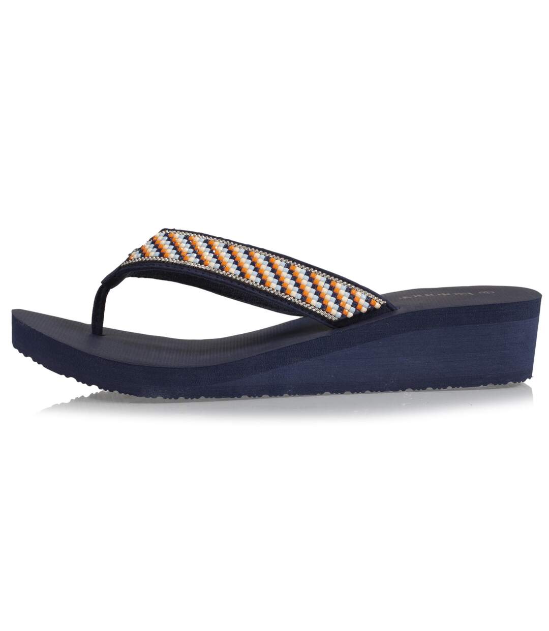 Isotoner Tongs femme à talon 4cm et détail paillettes