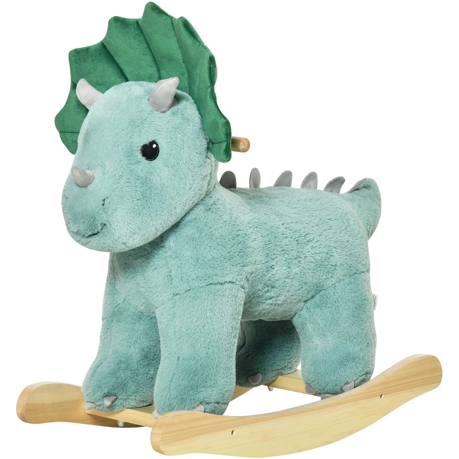 HOMCOM Schaukeltier Spielzeug, Triceratops, Wal Dunkelgrün