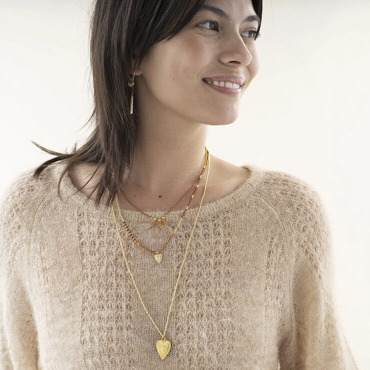 A Beautiful Story Empathy Carnelian Necklace GC Gold