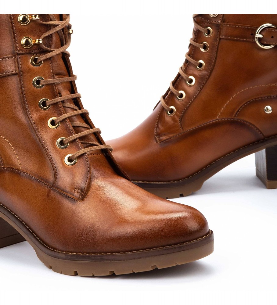 Botas de cano curto Pikolinos Llanes em couro marrom - Altura do salto: 6 cm -
