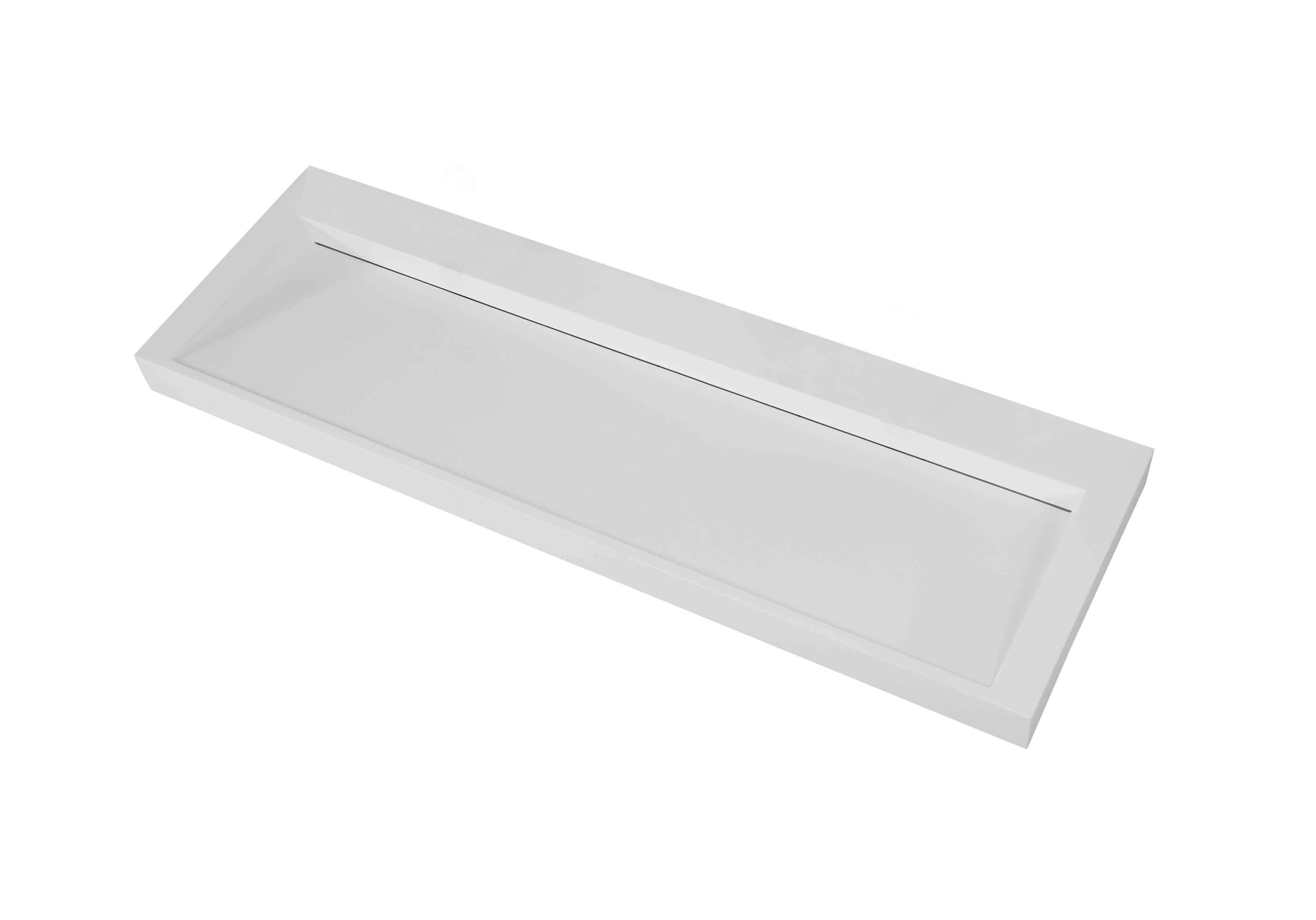 Saniclear Hoya solid surface wastafel 140x45,5cm zonder kraangat mat wit