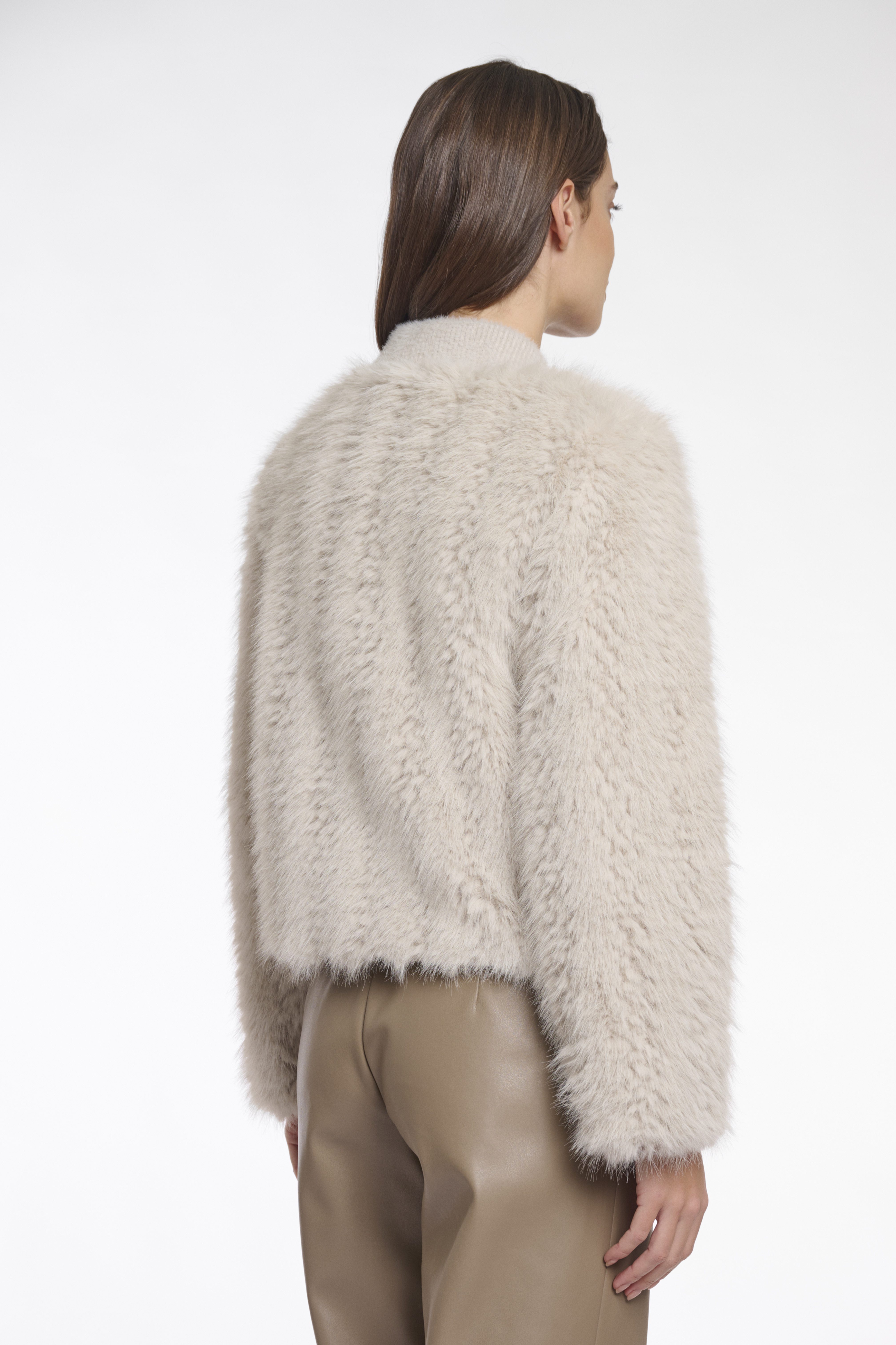 Rino & Pelle - Chaimae Short Faux Fur Jacket - Birch