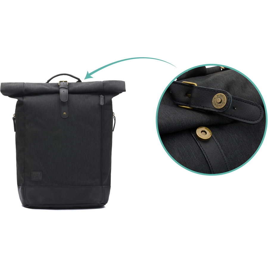 Fillikid Wickelrucksack Rolltop Berlin schwarz