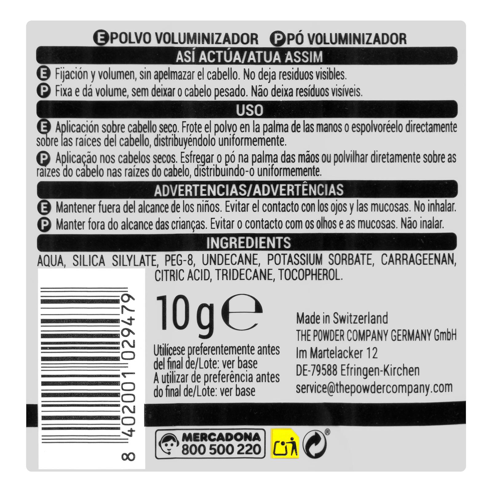 Poudre volumisante pour cheveux mats Volum Fix Deliplus, tenue 4