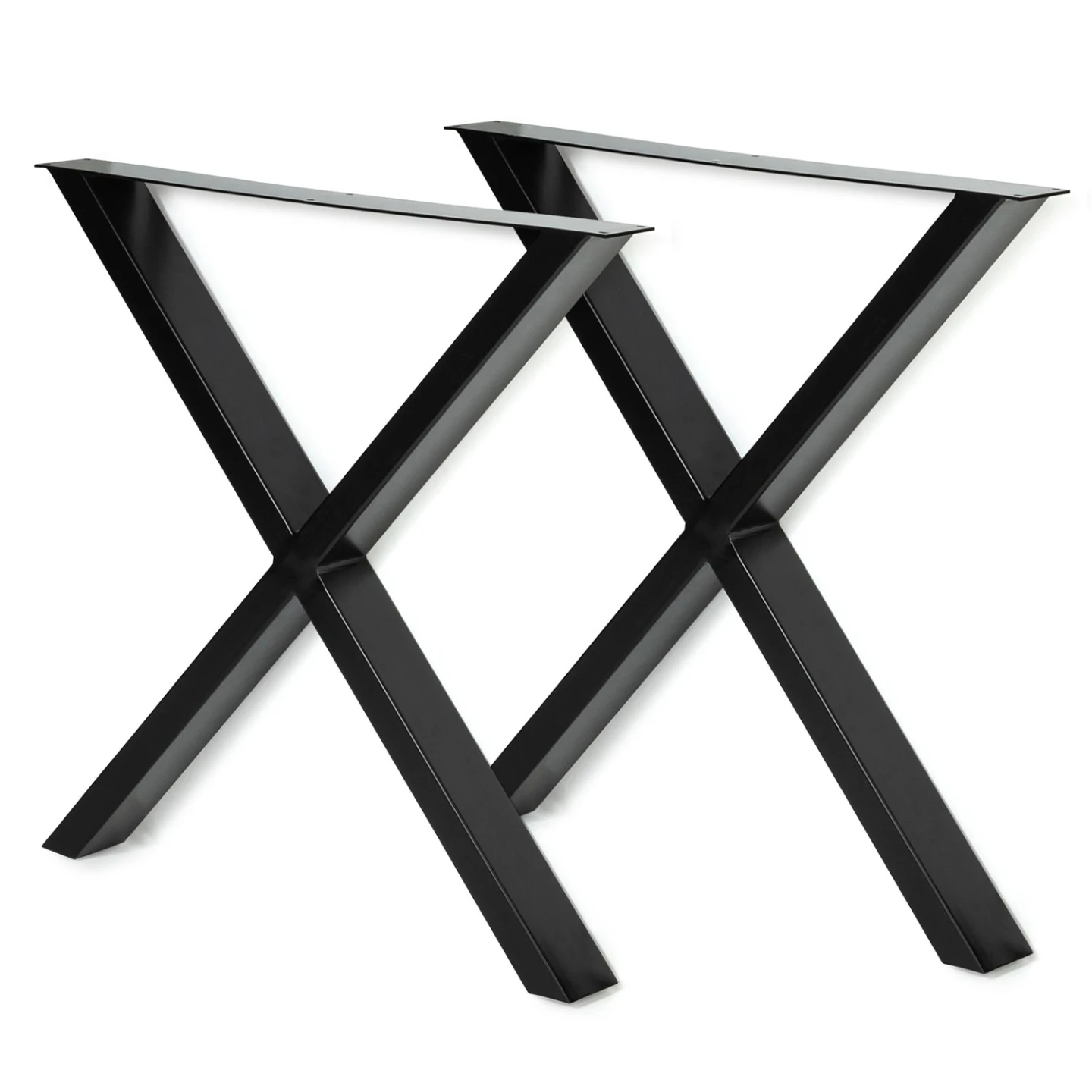 Lot de 2 pieds de table forme X 72x73 cm design industriel