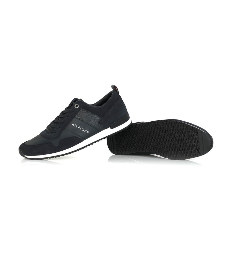 Tênis Tommy Hilfiger de couro azul-marinho