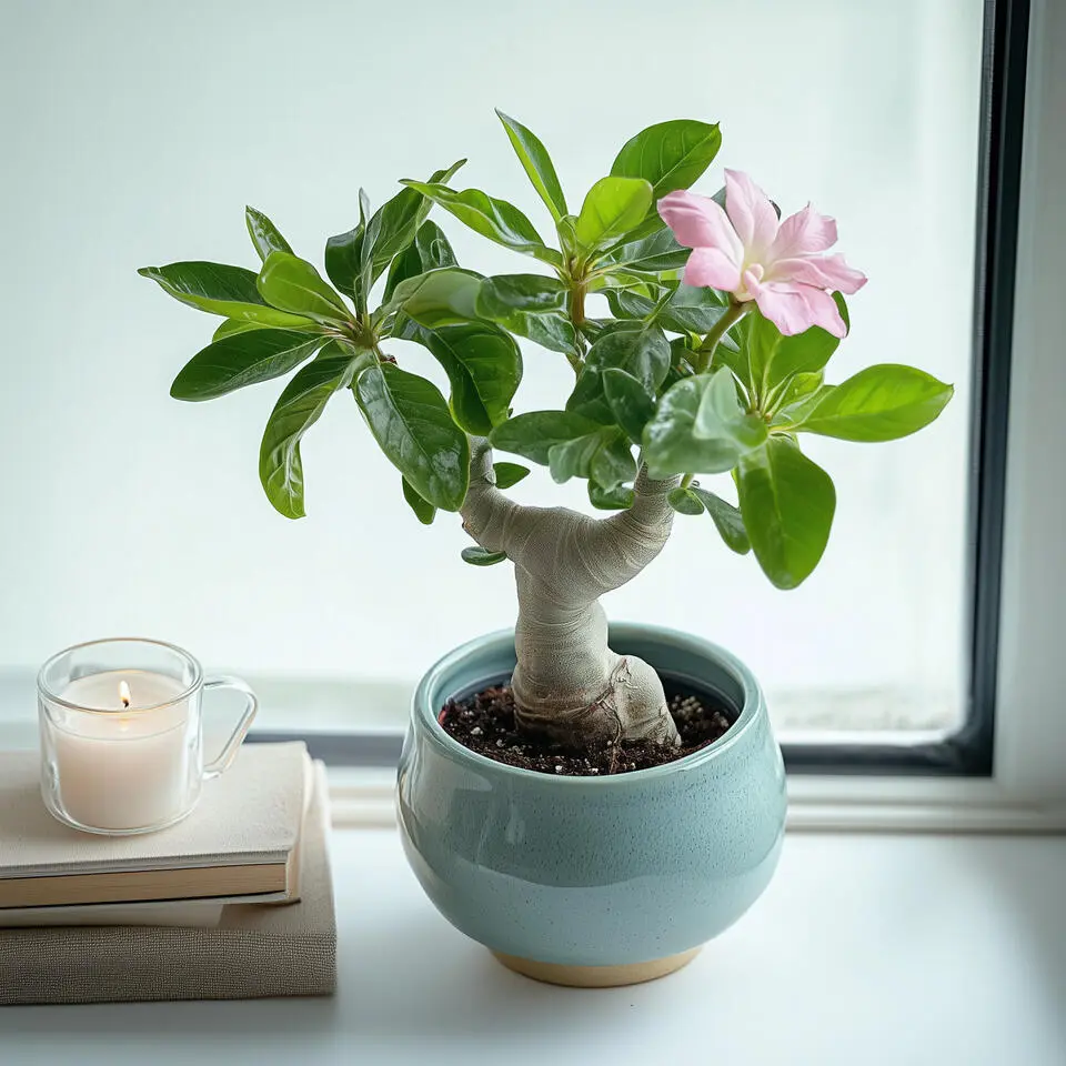 Woestijnroos - Set van 4 - Adenium obesum - Hoogte 25-40cm - ⌀10,5cm