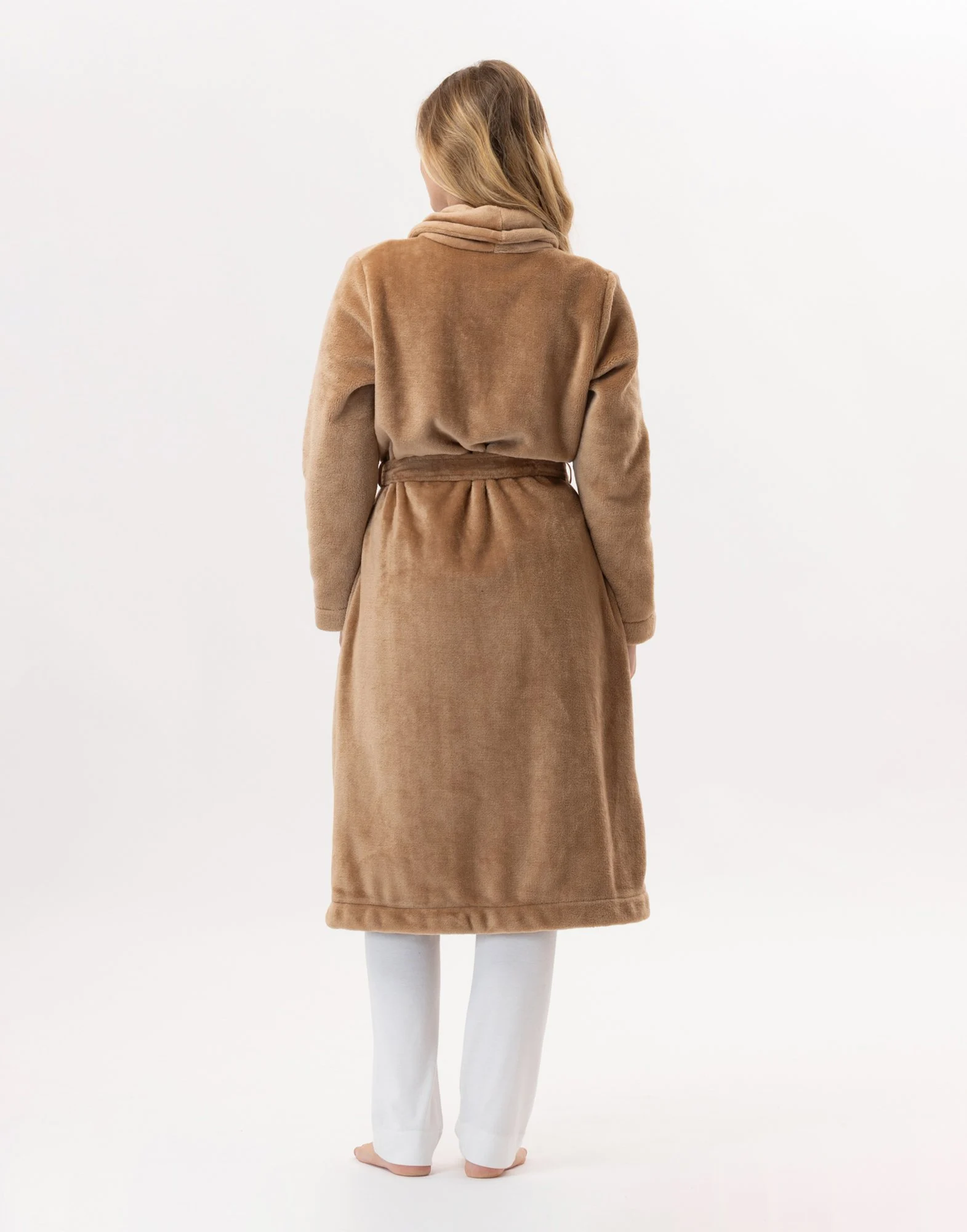 ESSENTIEL H61B - Peignoir en peluche flanelle | Marron