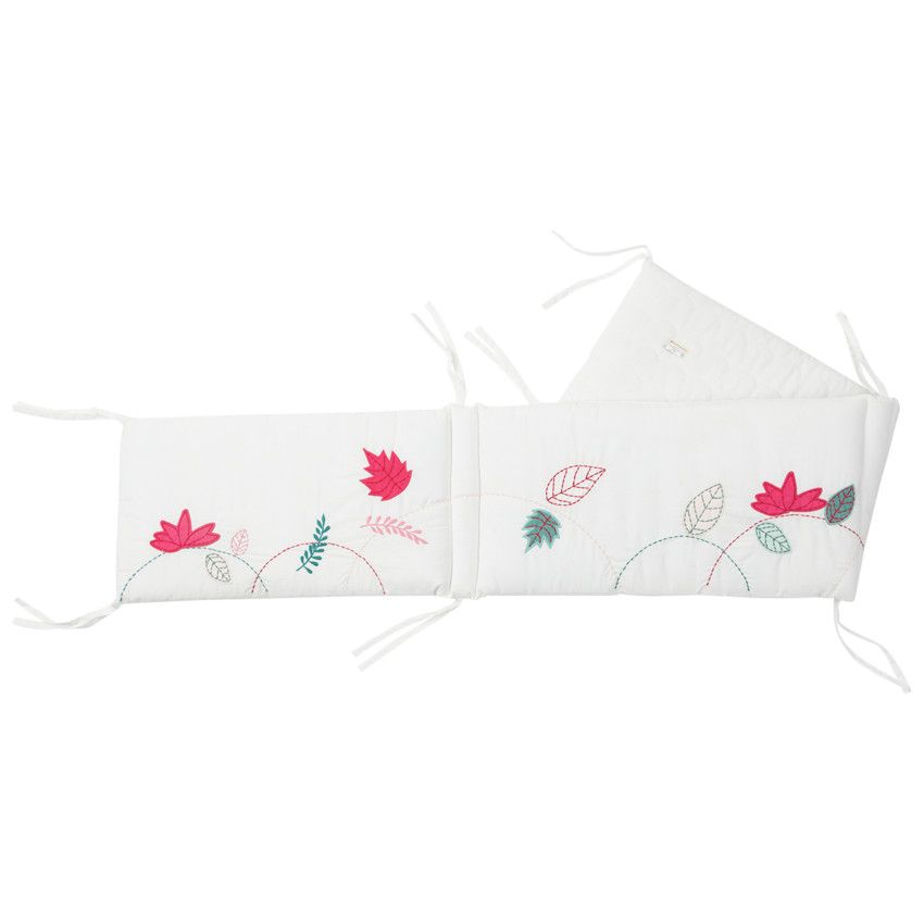 Tour de lit 3 pans fille Poetic nature - Ecru