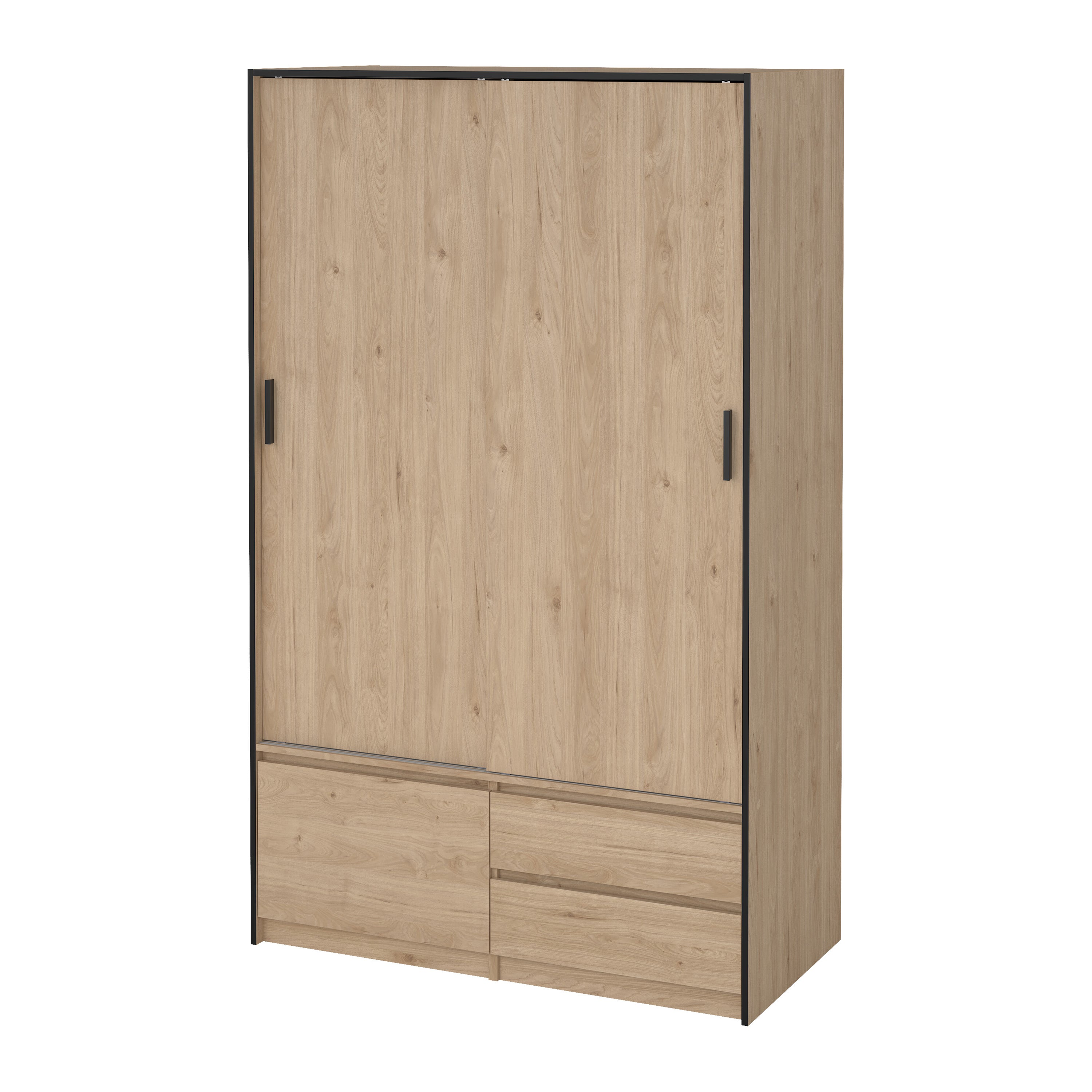 by fonQ basic Slim Kledingkast - B 121,2 - Eiken met zwarte lining