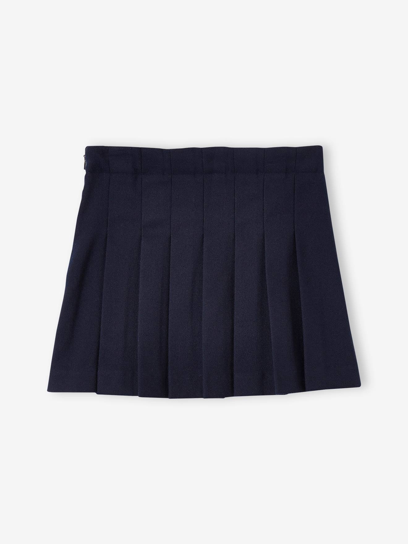 Saia plissada marrom para meninas