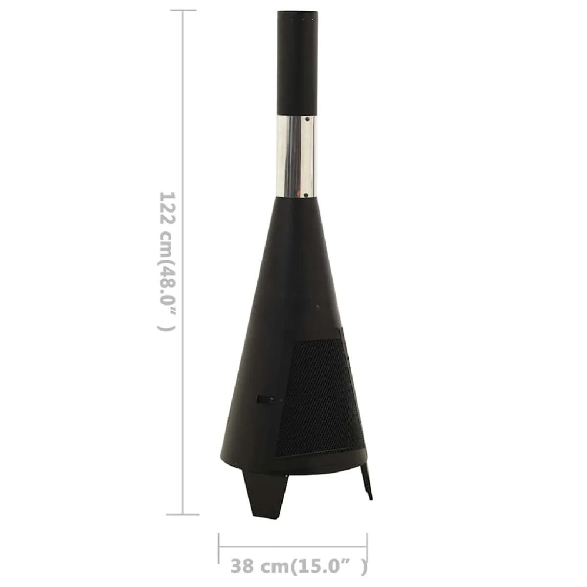vidaXL Poêle de Jardin - Noir