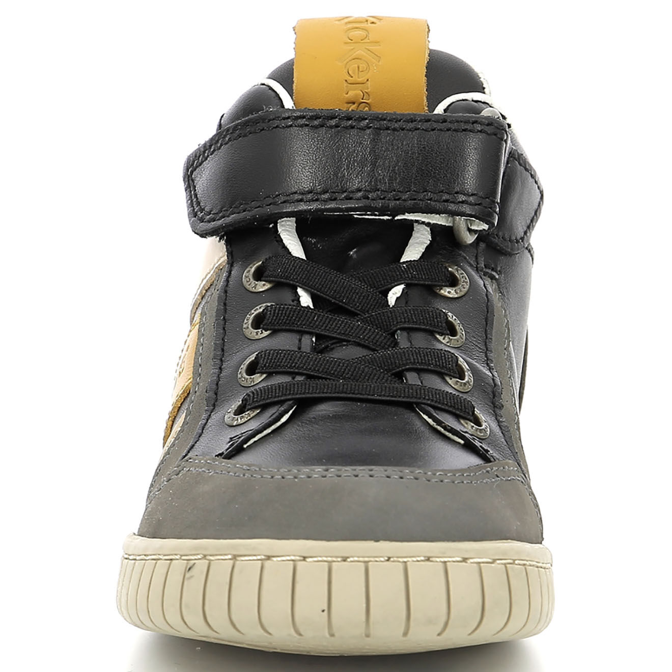 Kickers Baskets en Cuir Wincky Cdt gris/noir/jaune