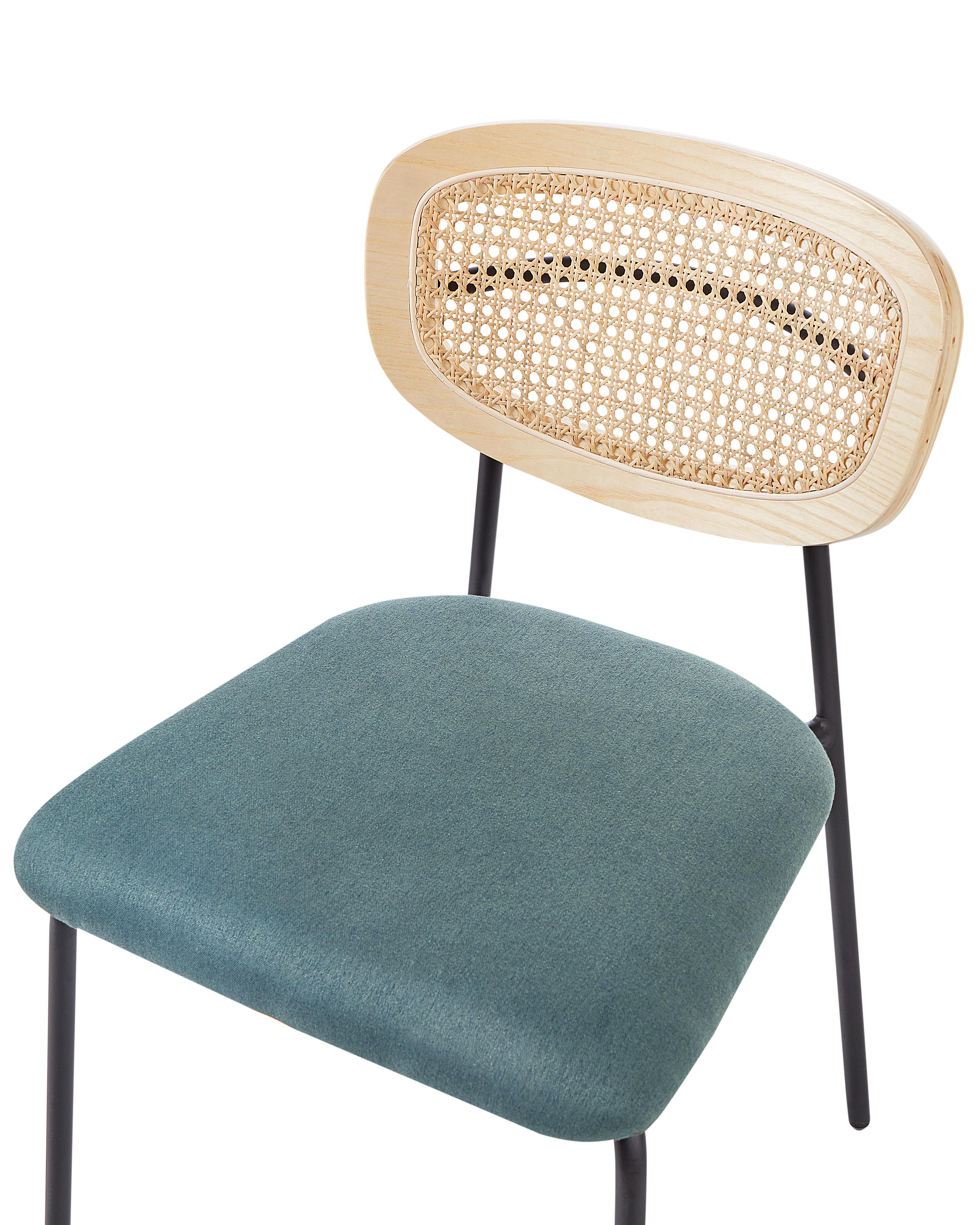 Set van 2 eetkamerstoelen MAYETTA Rotan Groenblauw