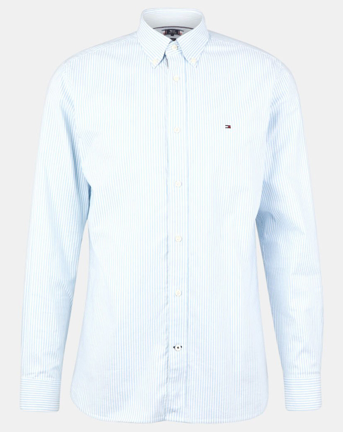 Tommy Hilfiger Chemise droite Oxford Flex rayée blanc/bleu ciel