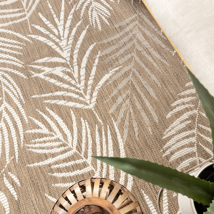 Buitenkleed - Malta Leaves Naturel | Budgettopper!