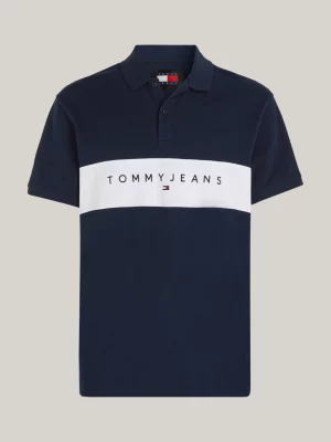 Polo de corte regular com painéis em blocos de cores