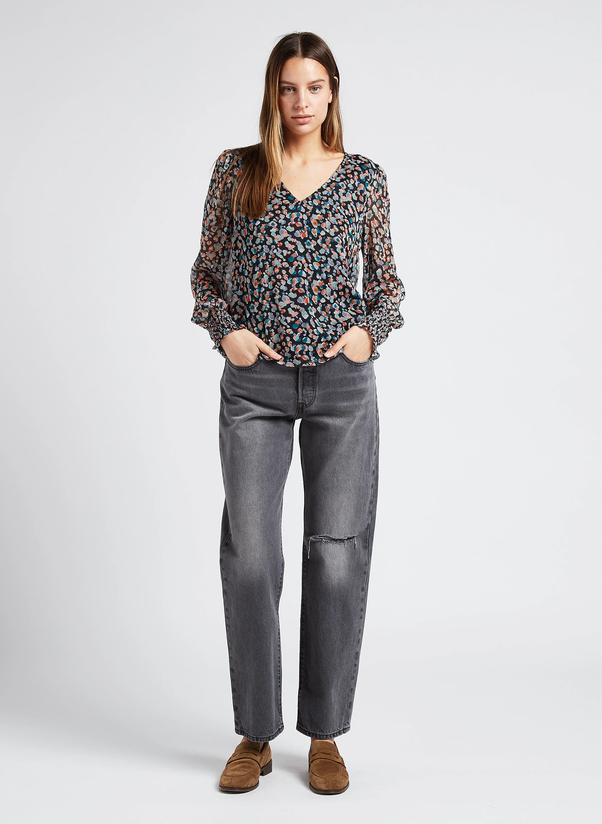 501 90S - Jean coupe ample taille mi-haute| Noir