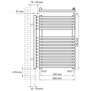 Haceka designradiator Monte Quartz 465 Watt 73x60 cm