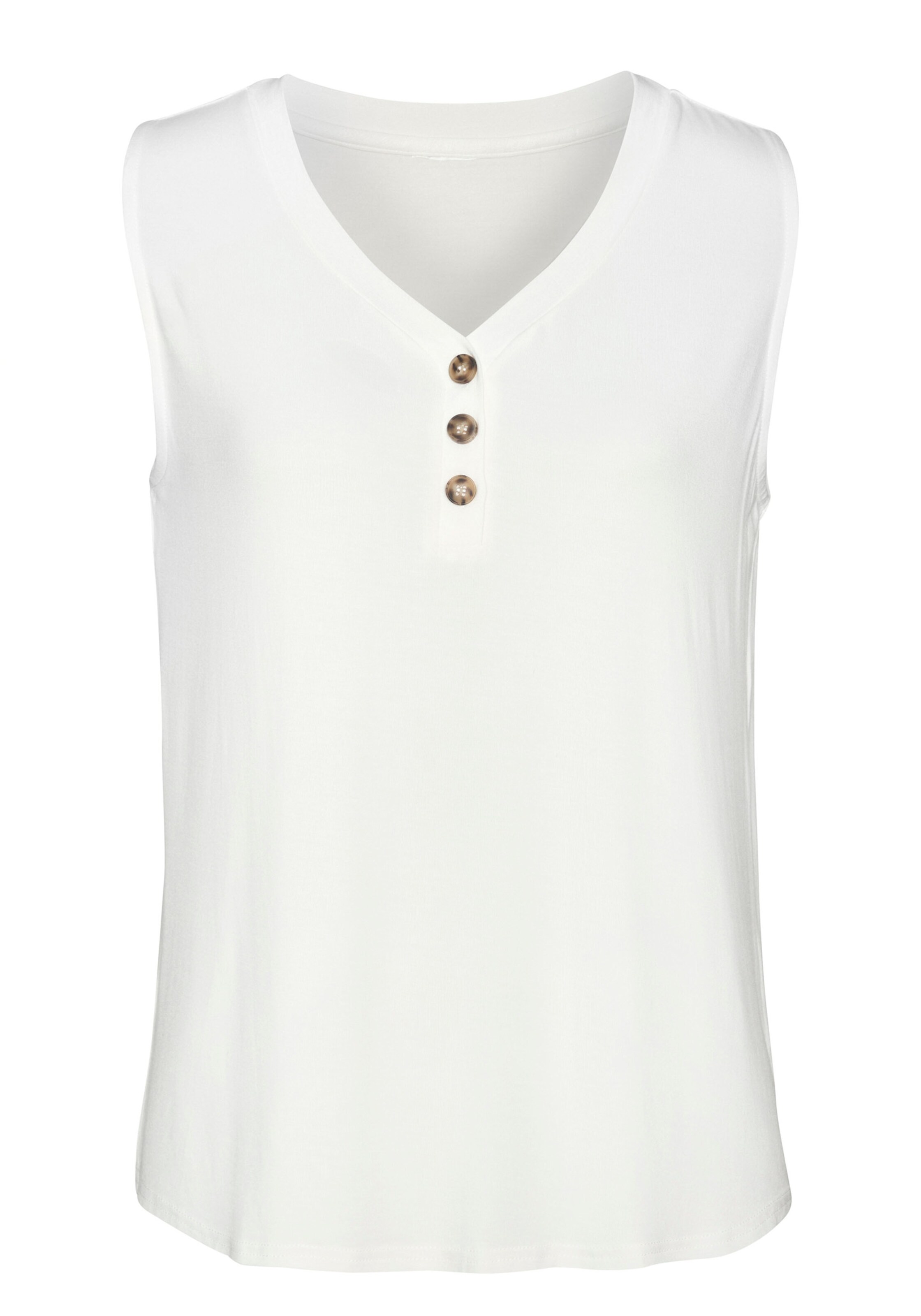 LASCANA Shirttop in creme, schwarz