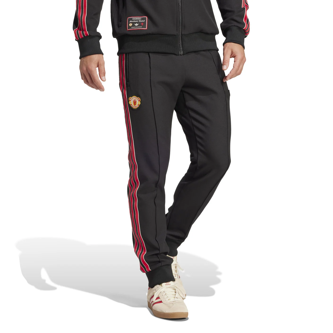 adidas Manchester United Icon Trainingspak Full-Zip 2024-2025 Zwart Rood