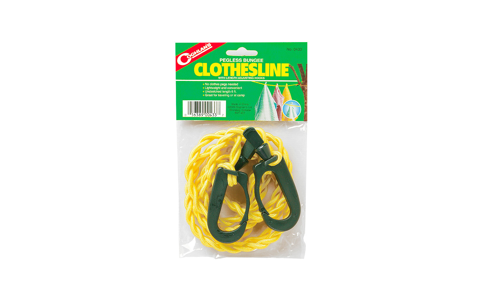 Coghlans Expander Wäscheleine 160 cm gelb