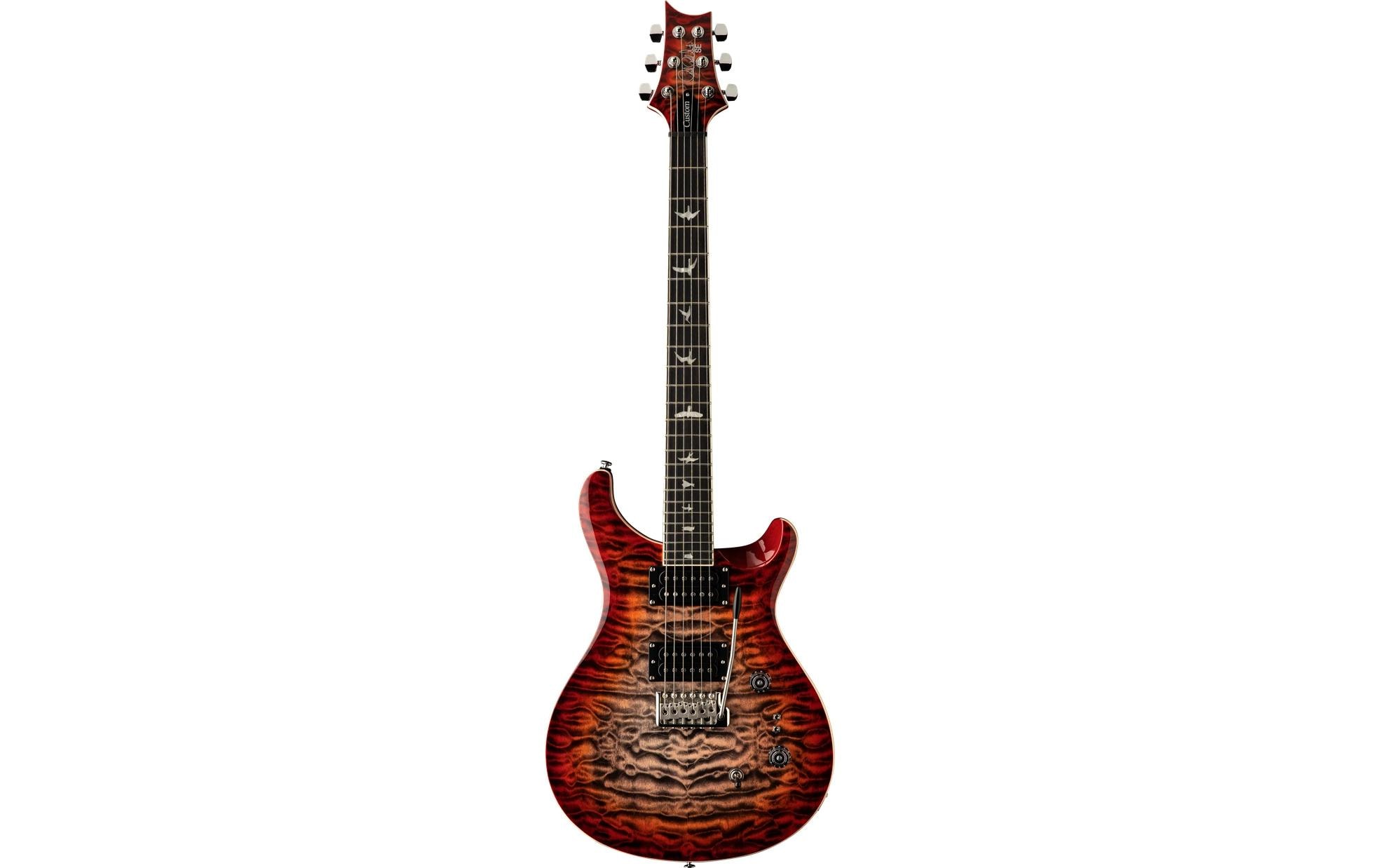 E-Gitarre SE Custom 24-08 Quilt Charcoal Cherry Burst<br>Gitarre mit Split Coil-Funktion