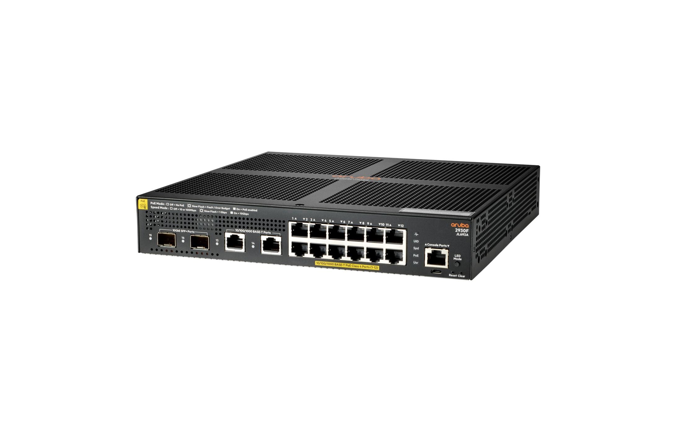 PoE+ Switch 2930F-12G-PoE+-2SFP+ 16 Port<br>Aruba 2930F 12G PoE+ 2G/2SFP+ Switch