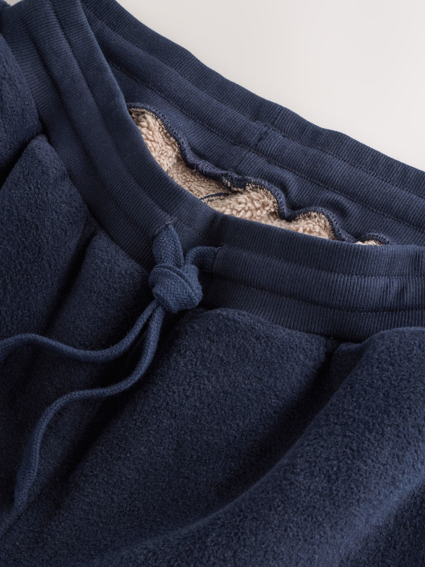 Donkerblauw - Geborstelde Borg-fleece gevoerde joggingbroeken