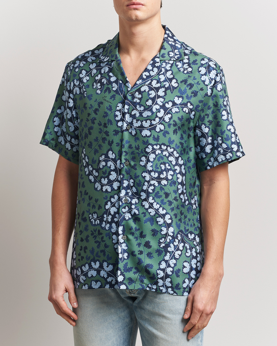 Lanvin Rateau Print Bowling Shirt Sage Green