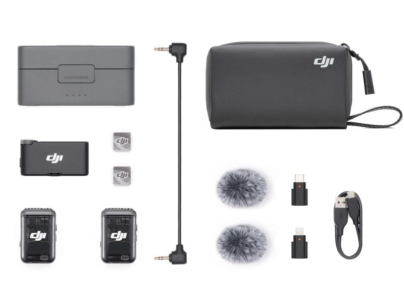 DJI Mikrofon Mic 2 2 TX   1 RX   Ladeschale Kabelloses Mikrofon Set für professionelle Tonaufnahmen
