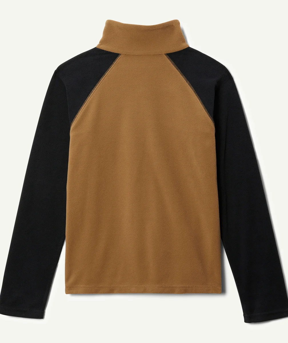 COLUMBIAPULL GARÇON EN POLAIRE À DEMI-ZIP GLACIAL CAMEL ET NOIR