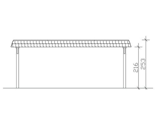SKAN HOLZ Wendland dubbele carport inclusief paalankers, 630 x 637 cm, leisteen