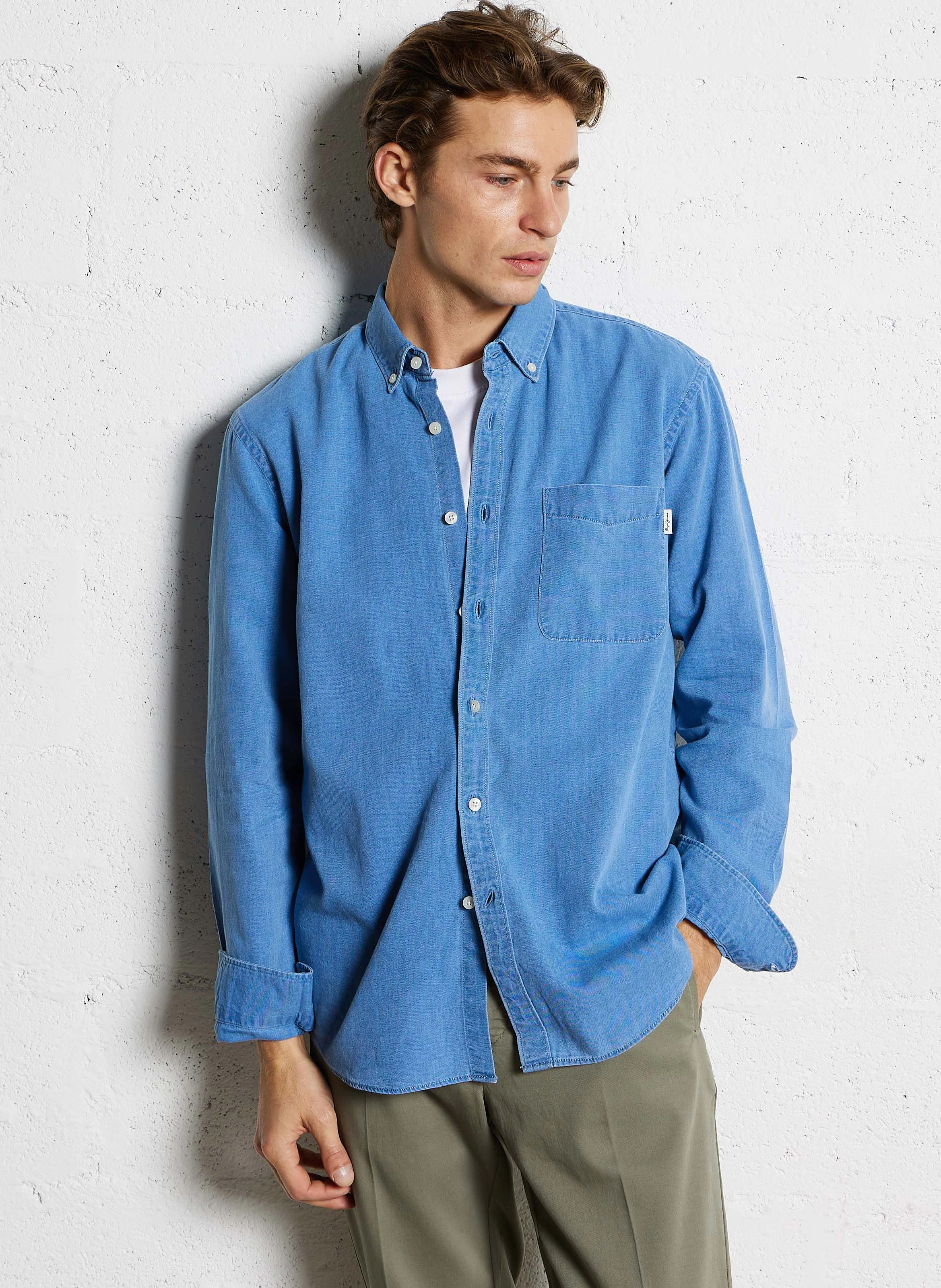 MAISON - Chemise col chemise en coton | Bleu