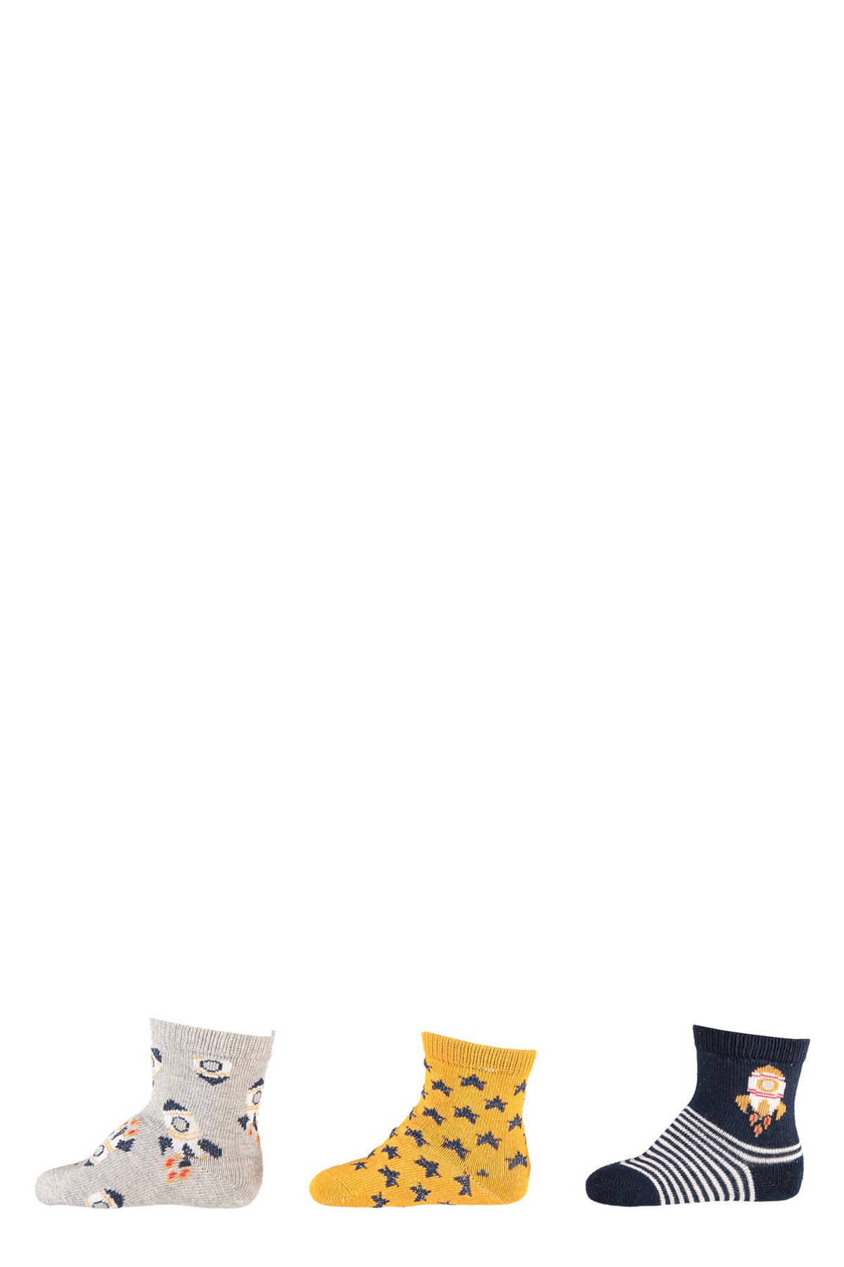 Apollo sokken - set van 6 beige/grijs/rood/geel/blauw