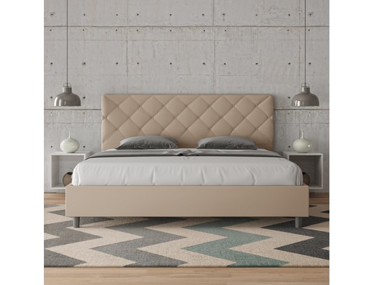 ITYHOME - Lit coffre priya 180x200 similicuir taupe