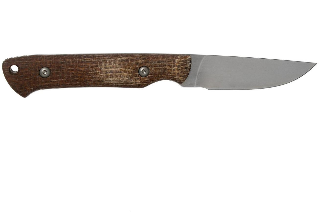White River Knives Small Game Knife Natural Burlap Micarta jachtmes, Owen Baker Jr. design