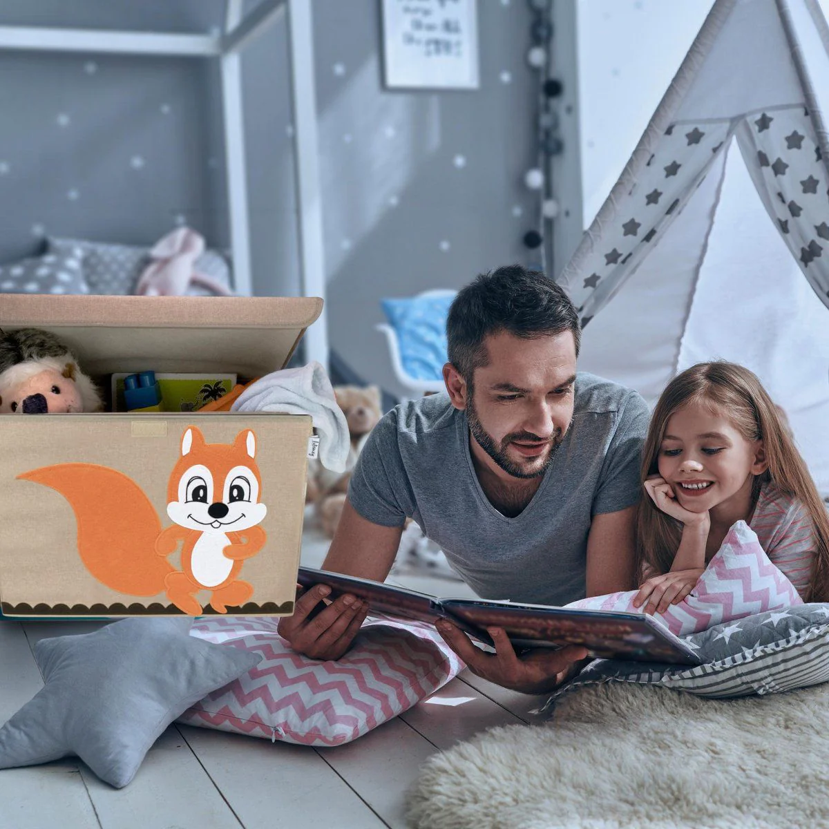 Boîte de rangement en tissu pour enfant grand modèle 