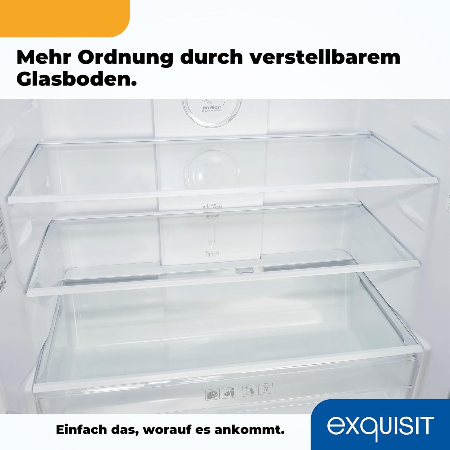 Exquisit Multidoor MD365-125-040D inoxlook | 362 l Volumen | Multi Door Kühlschrank NoFrost | Cross Door Kühl-Gefrierkombination | Frischefach | Alarm | LED-Display…